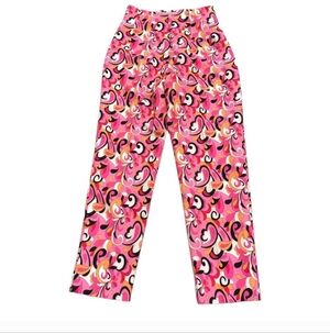 Zara Womens  Pink and Black Patterned Cropped Pants Size M(28)